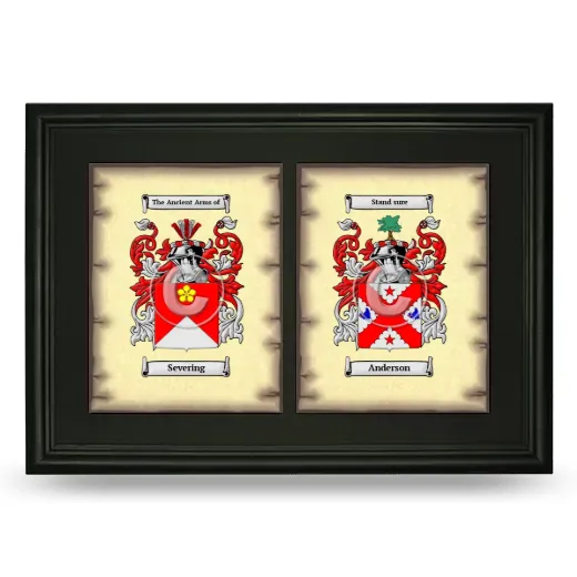 Double Coat of Arms Framed - Black