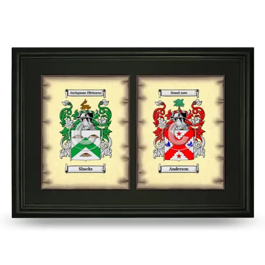 Double Coat of Arms Framed - Black