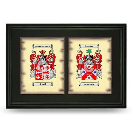 Double Coat of Arms Framed - Black