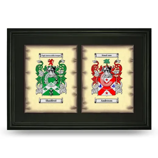 Double Coat of Arms Framed - Black