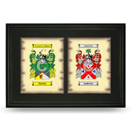Double Coat of Arms Framed - Black