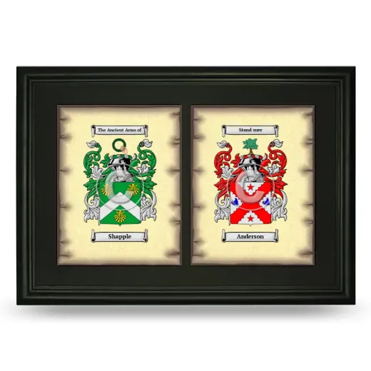 Double Coat of Arms Framed - Black