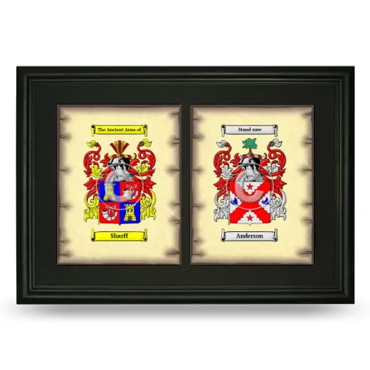 Double Coat of Arms Framed - Black