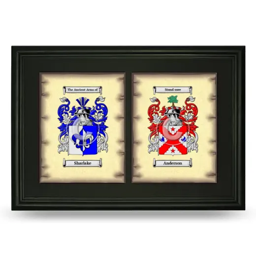 Double Coat of Arms Framed - Black