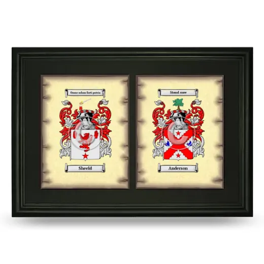 Double Coat of Arms Framed - Black