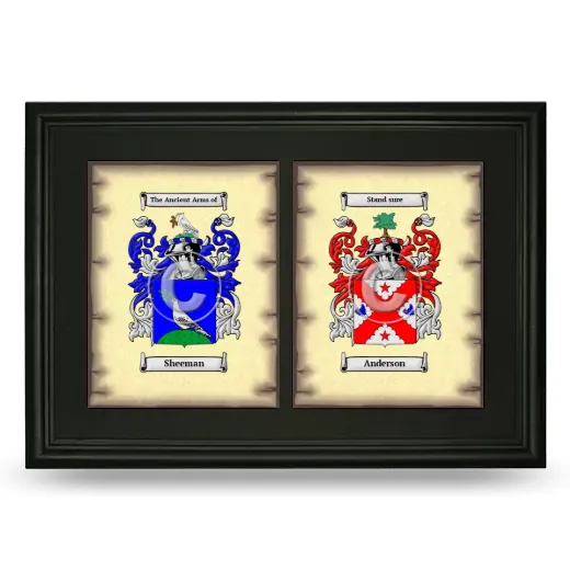 Double Coat of Arms Framed - Black