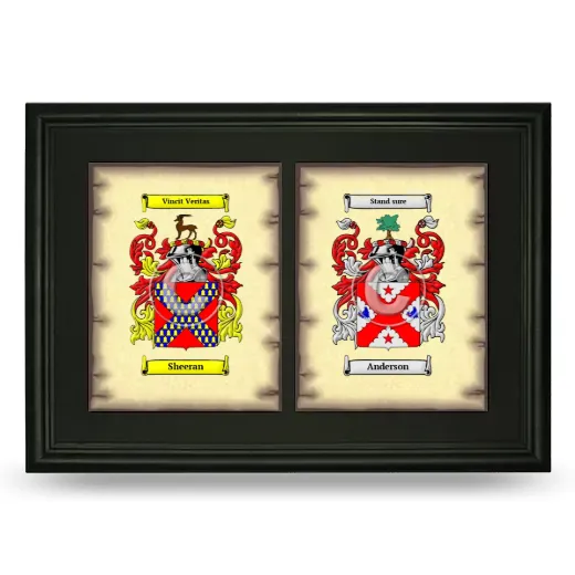Double Coat of Arms Framed - Black
