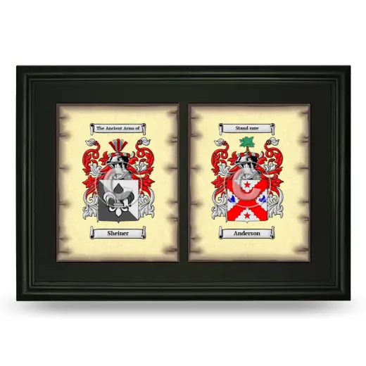 Double Coat of Arms Framed - Black