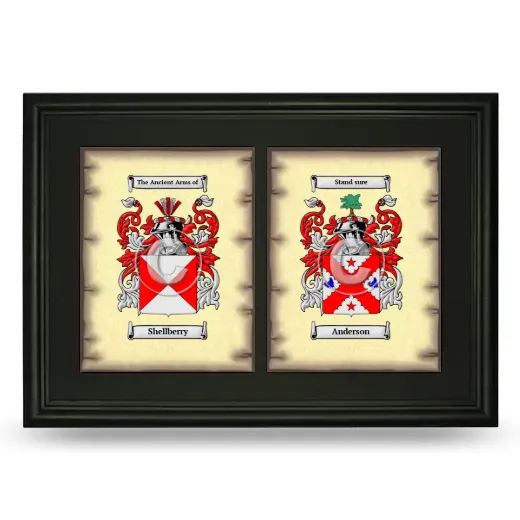 Double Coat of Arms Framed - Black
