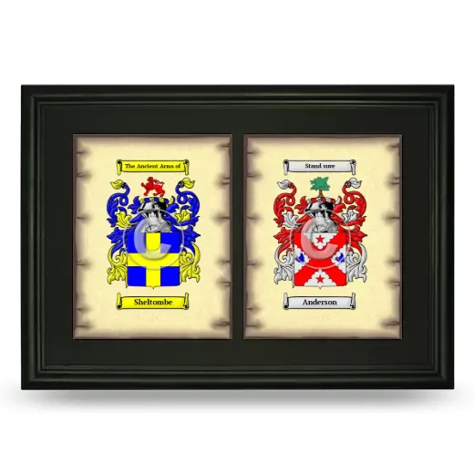 Double Coat of Arms Framed - Black