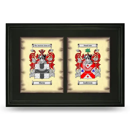 Double Coat of Arms Framed - Black