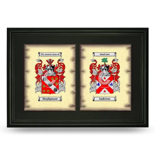 Double Coat of Arms Framed - Black
