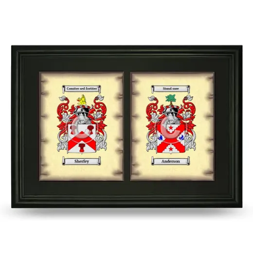 Double Coat of Arms Framed - Black