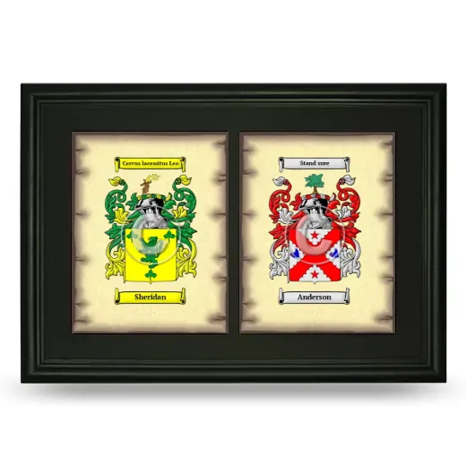 Double Coat of Arms Framed - Black