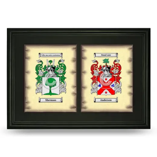 Double Coat of Arms Framed - Black