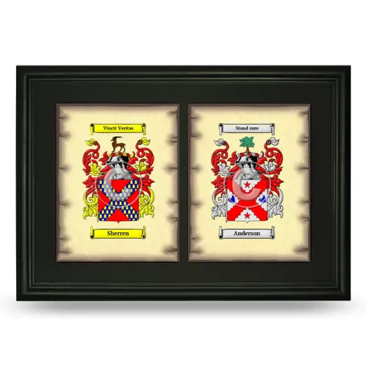 Double Coat of Arms Framed - Black