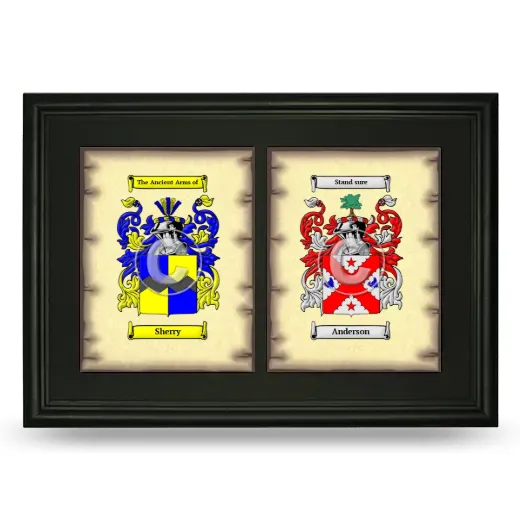 Double Coat of Arms Framed - Black