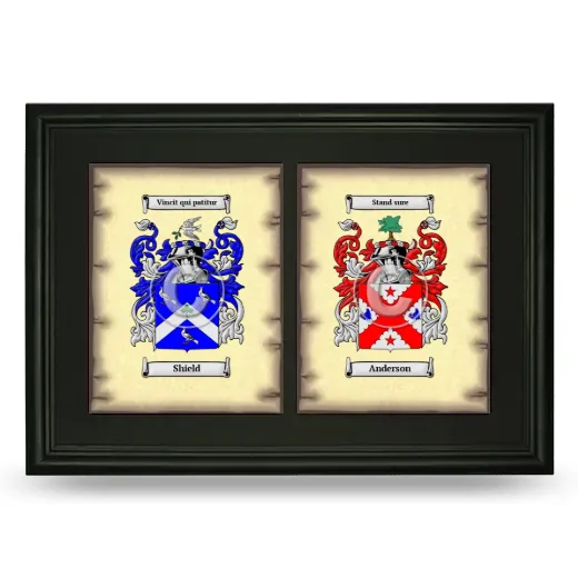 Double Coat of Arms Framed - Black