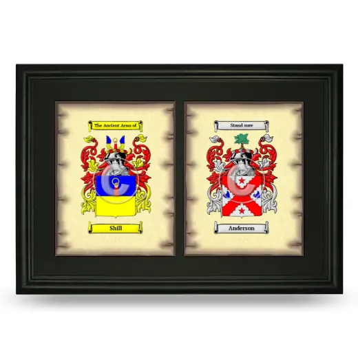 Double Coat of Arms Framed - Black
