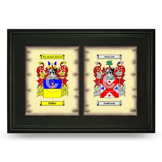 Double Coat of Arms Framed - Black