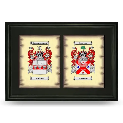 Double Coat of Arms Framed - Black