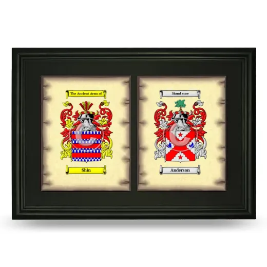 Double Coat of Arms Framed - Black