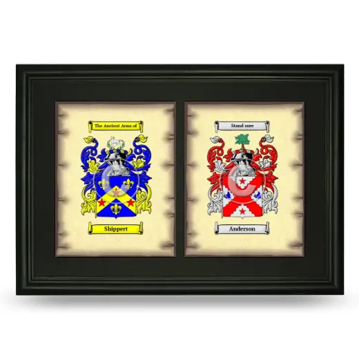 Double Coat of Arms Framed - Black
