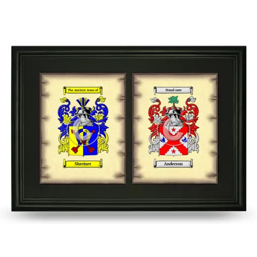 Double Coat of Arms Framed - Black