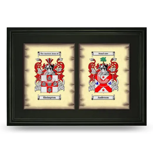 Double Coat of Arms Framed - Black