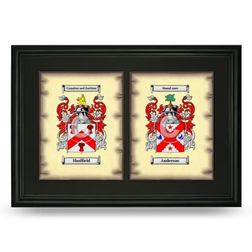 Double Coat of Arms Framed - Black