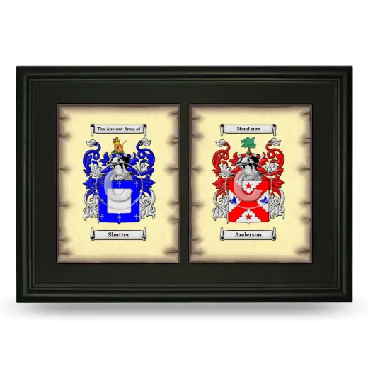 Double Coat of Arms Framed - Black