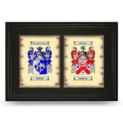 Double Coat of Arms Framed - Black