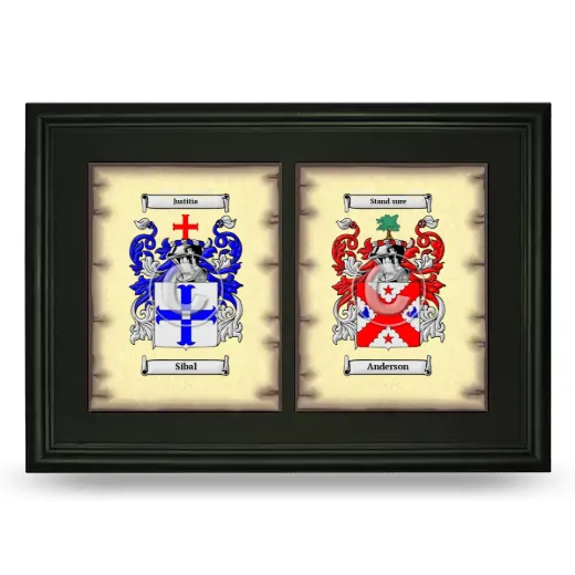 Double Coat of Arms Framed - Black