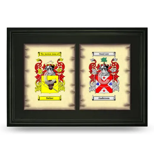 Double Coat of Arms Framed - Black