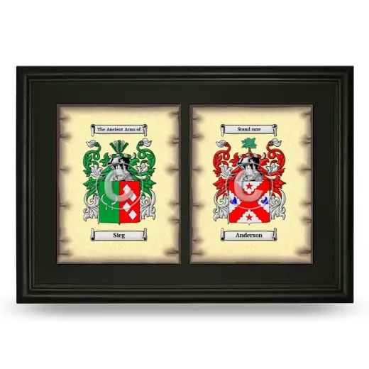 Double Coat of Arms Framed - Black