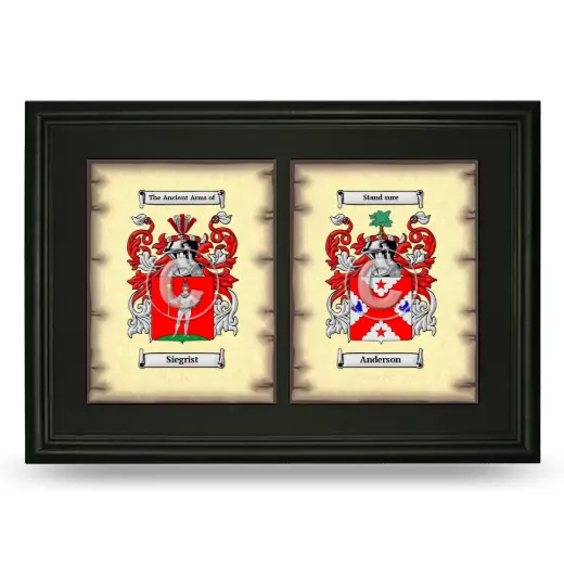 Double Coat of Arms Framed - Black
