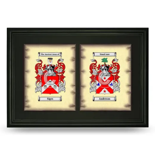 Double Coat of Arms Framed - Black