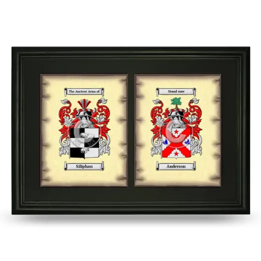 Double Coat of Arms Framed - Black