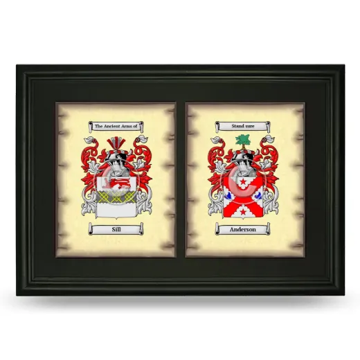 Double Coat of Arms Framed - Black