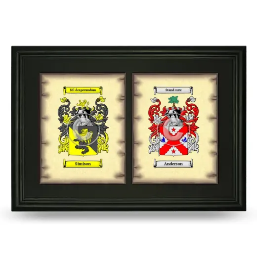 Double Coat of Arms Framed - Black