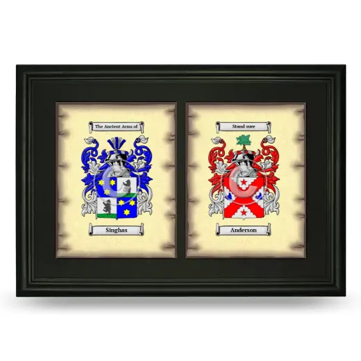 Double Coat of Arms Framed - Black