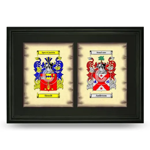 Double Coat of Arms Framed - Black