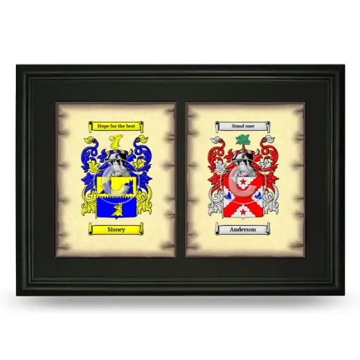 Double Coat of Arms Framed - Black