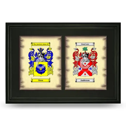 Double Coat of Arms Framed - Black