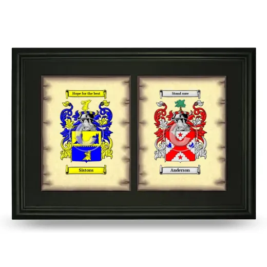 Double Coat of Arms Framed - Black