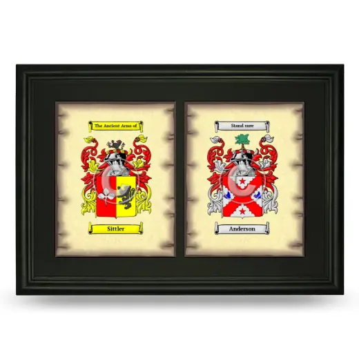 Double Coat of Arms Framed - Black