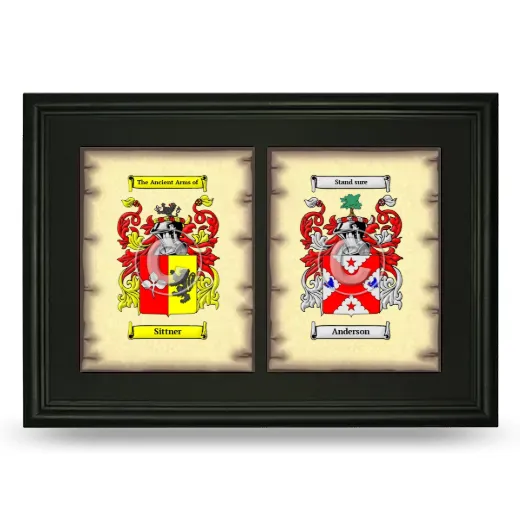 Double Coat of Arms Framed - Black