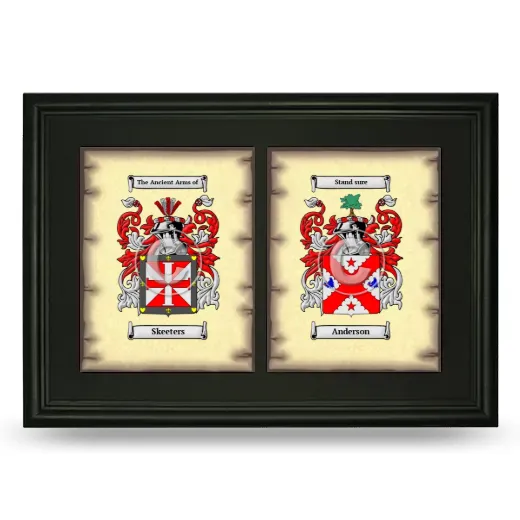 Double Coat of Arms Framed - Black