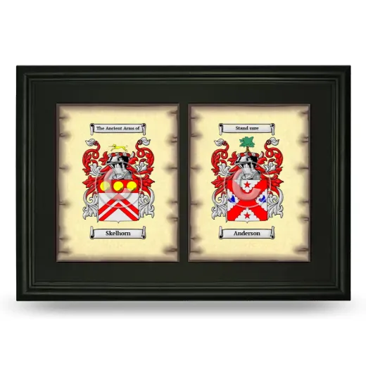 Double Coat of Arms Framed - Black