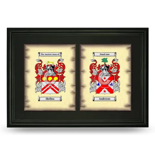 Double Coat of Arms Framed - Black